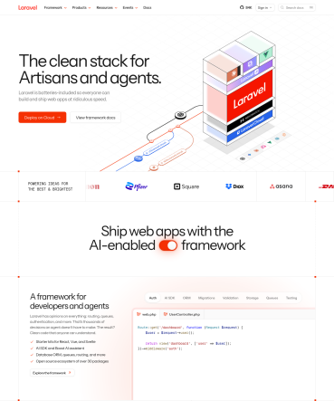 Tangkapan layar homepage Laravel per tanggal 1 April 2026
